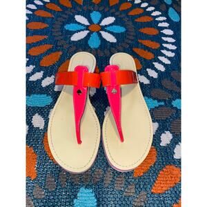 Kate Spade Thong Sandals – Neon Pink & Orange – Size 10M